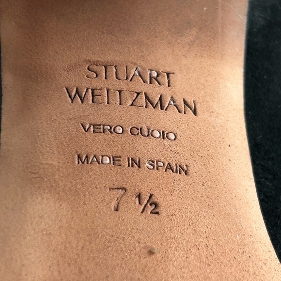 Stuart Weitzman over the knee black suede boots. - Picture 9 of 12